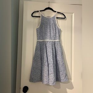 Lilly Pulitzer Light Blue & White Floral Fit-and-Flare Mini Dress